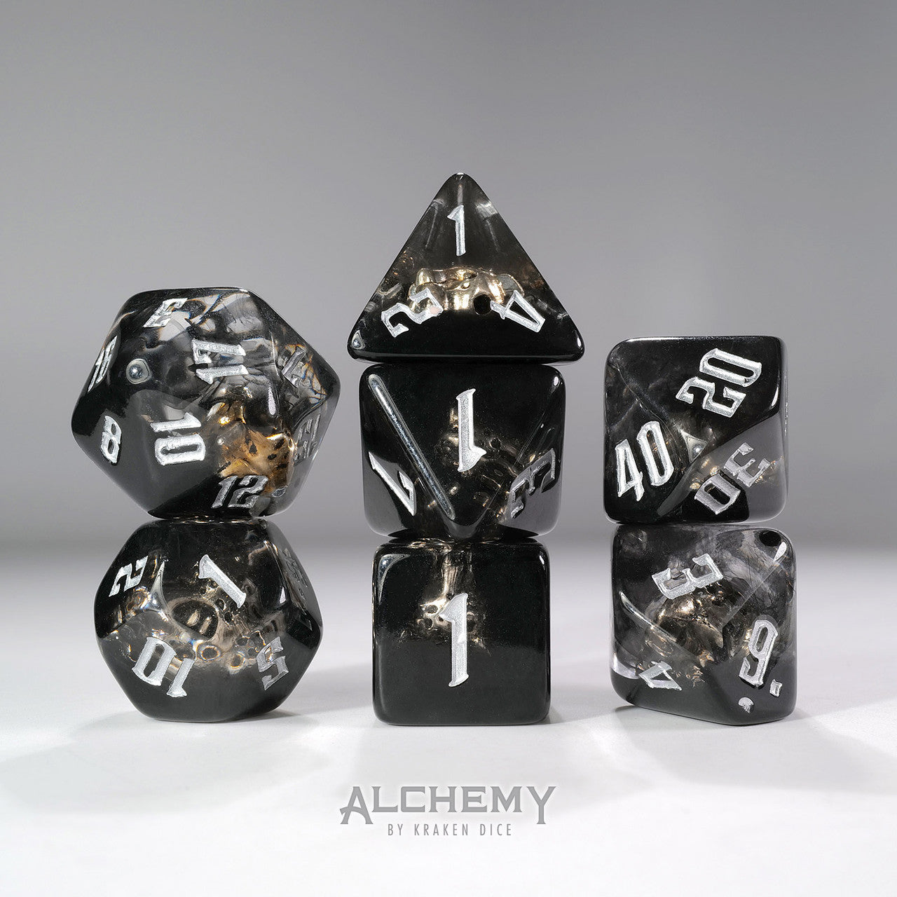 7pc Hidden Spirit  with Silver Ink by Alchemy Dice